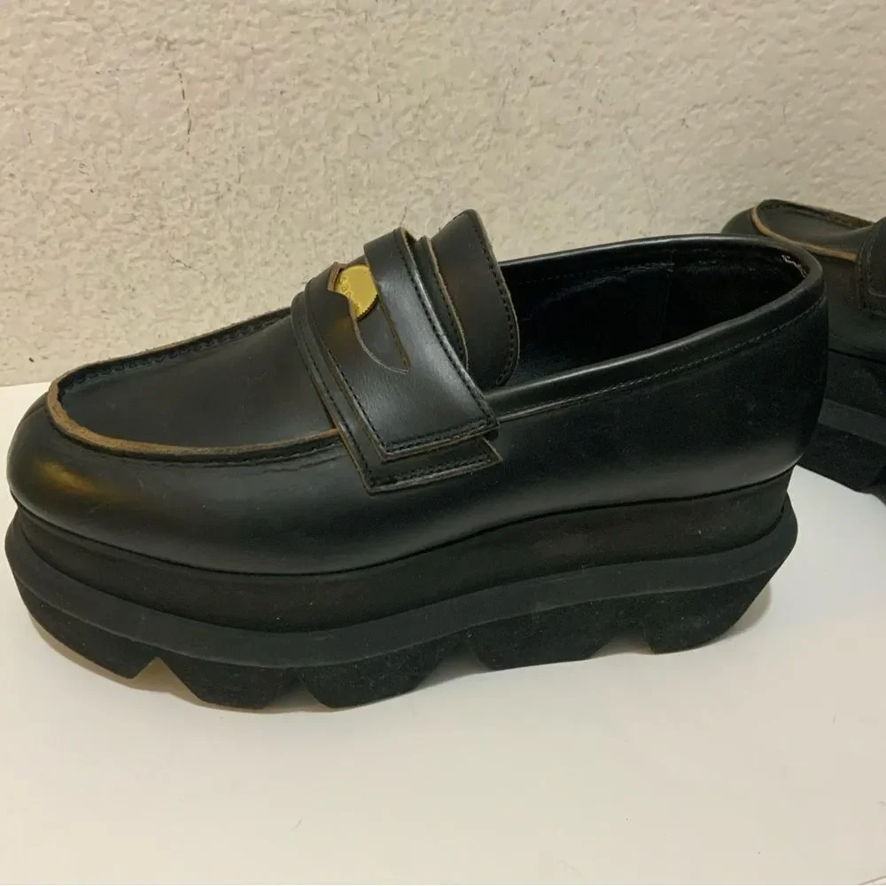 Sacai Black Platform Coin Loafers Size 40